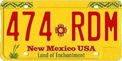 NM license plate 474RDM