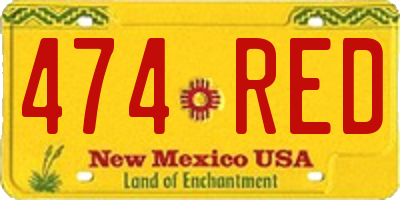 NM license plate 474RED