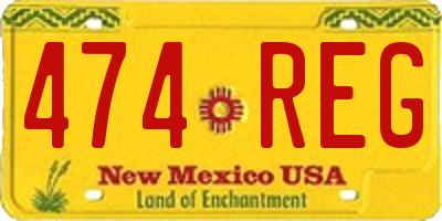 NM license plate 474REG