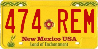 NM license plate 474REM