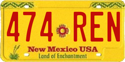 NM license plate 474REN