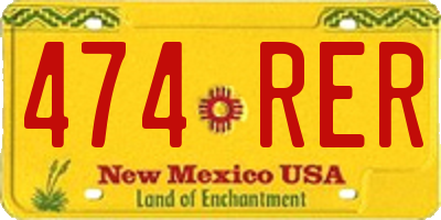 NM license plate 474RER