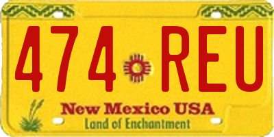 NM license plate 474REU