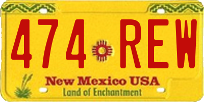NM license plate 474REW