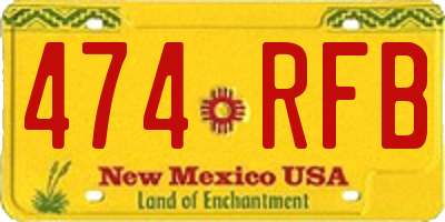 NM license plate 474RFB