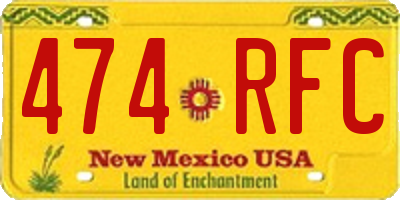 NM license plate 474RFC