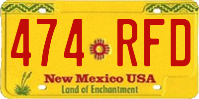 NM license plate 474RFD