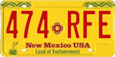 NM license plate 474RFE