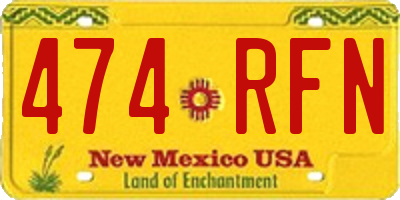 NM license plate 474RFN