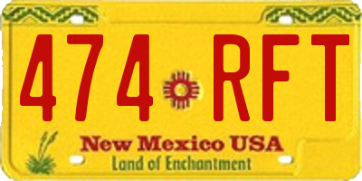 NM license plate 474RFT