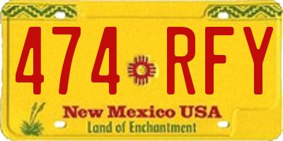 NM license plate 474RFY
