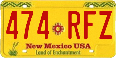 NM license plate 474RFZ