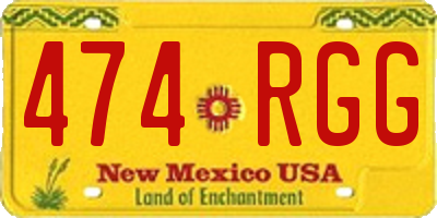 NM license plate 474RGG