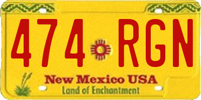 NM license plate 474RGN