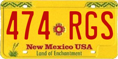 NM license plate 474RGS