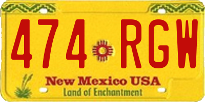 NM license plate 474RGW