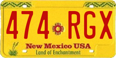 NM license plate 474RGX