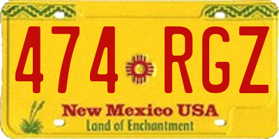 NM license plate 474RGZ