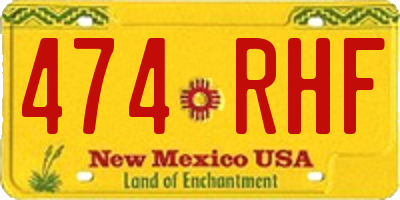 NM license plate 474RHF