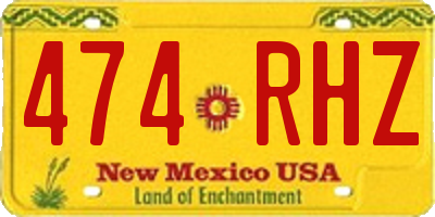NM license plate 474RHZ
