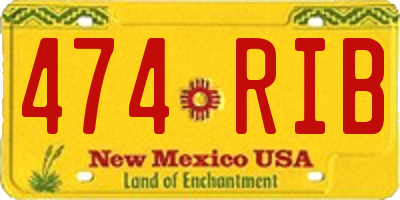 NM license plate 474RIB