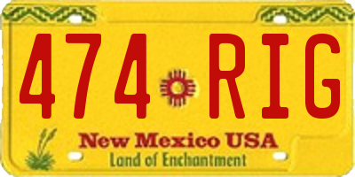 NM license plate 474RIG