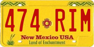 NM license plate 474RIM