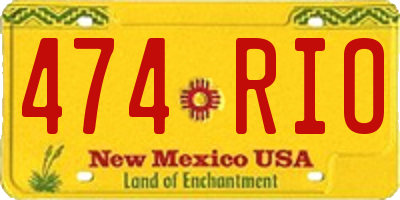 NM license plate 474RIO
