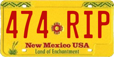 NM license plate 474RIP