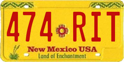 NM license plate 474RIT