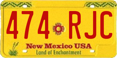 NM license plate 474RJC