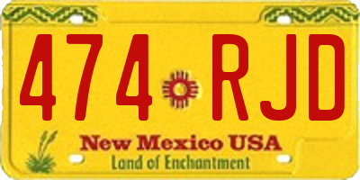 NM license plate 474RJD