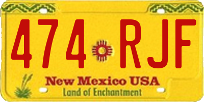 NM license plate 474RJF
