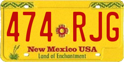 NM license plate 474RJG