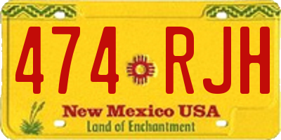 NM license plate 474RJH