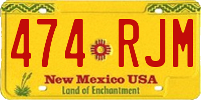 NM license plate 474RJM
