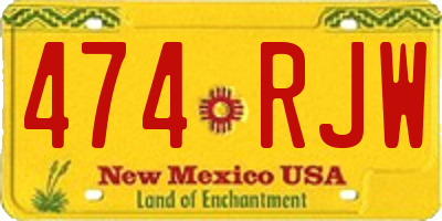 NM license plate 474RJW