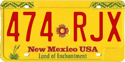 NM license plate 474RJX