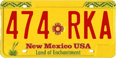 NM license plate 474RKA