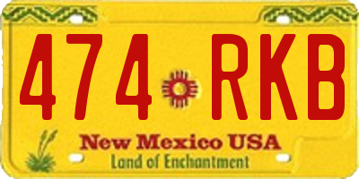 NM license plate 474RKB