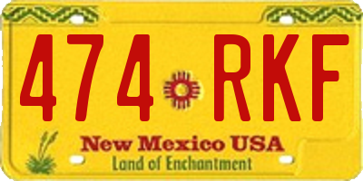 NM license plate 474RKF
