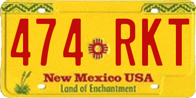NM license plate 474RKT