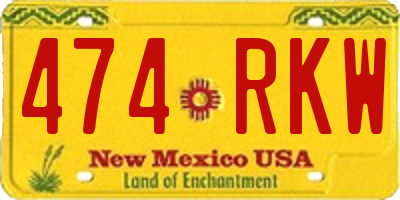 NM license plate 474RKW