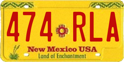 NM license plate 474RLA