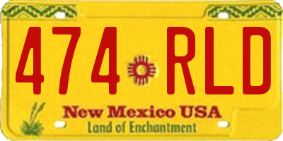 NM license plate 474RLD
