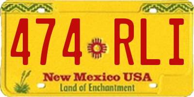 NM license plate 474RLI