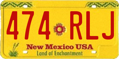 NM license plate 474RLJ