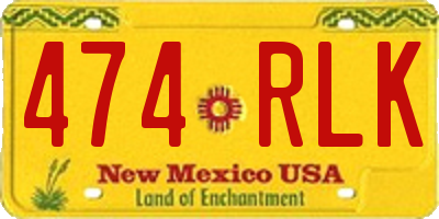 NM license plate 474RLK