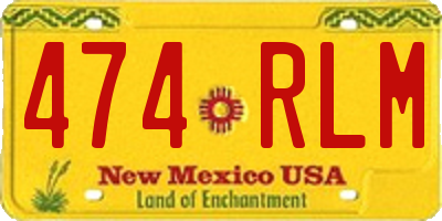 NM license plate 474RLM