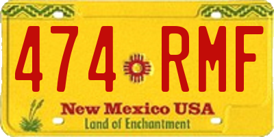 NM license plate 474RMF
